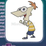Phineas Flynn cartoon character embroidery designs for kids fun projects - Instant Download