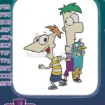 Phineas and Ferb with Perry Platypus Cartoon Character Embroidery Designs - Instant Download