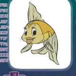 Vibrant smiling cartoon fish embroidery designs for children - Instant Download