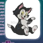 Figaro Pinocchio's Happy Black White Cat Embroidery Designs - Instant Download