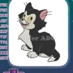 Happy Figaro the Black and White Cat Embroidery Designs - Instant Download