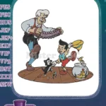 Pinocchio Geppetto Figaro Cleo Jiminy Cricket Disney classic embroidery designs - Instant Download