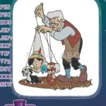 Geppetto Pinocchio Figaro puppet strings classic fairytale embroidery designs - Instant Download