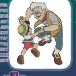 Pinocchio and Geppetto Happy Father Son Disney Embroidery Designs - Instant Download