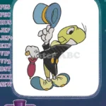Charming Jiminy Cricket Dapper Gentleman Embroidery Designs with Umbrella - Instant Download