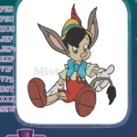 Pinocchio with Donkey Ears and Tail Classic Embroidery Designs - Instant Download