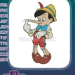 Classic Pinocchio Puppet Character Long Nose Embroidery Designs - Instant Download