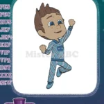 Dynamic PJ Masks Catboy character jumping blue suit embroidery designs - Instant Download