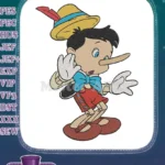 Pinocchio Wooden Puppet Boy Classic Cartoon Embroidery Designs - Instant Download