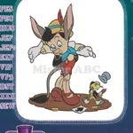 Pinocchio Donkey Transformation with Jiminy Cricket Embroidery Designs - Instant Download