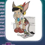 Pinocchio Donkey Transformation with Jiminy Cricket Character Embroidery Designs - Instant Download
