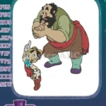 Pinocchio and Stromboli classic cartoon embroidery designs - Instant Download