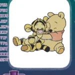 Winnie the Pooh and Tigger Hugging Friendship Embroidery Designs for Kids - Instant Download