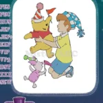 Winnie Pooh Piglet Christopher Robin birthday party celebration embroidery designs - Instant Download