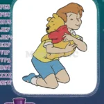 Winnie the Pooh and Christopher Robin sweet hug embroidery designs - Instant Download