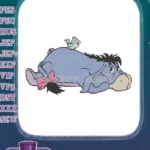 Cute Eeyore and blue bird resting embroidery designs - Instant Download