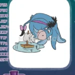 Eeyore Blowing Toy Sailboat in Water Embroidery Designs - Instant Download