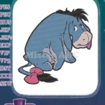 Winnie Pooh Eeyore Sad Donkey Pink Bow Tail Embroidery Designs - Instant Download