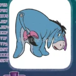Winnie the Pooh Eeyore Sad Donkey Pink Bow Embroidery Designs - Instant Download