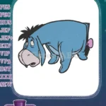 Sad Eeyore blue donkey Winnie Pooh character embroidery designs - Instant Download