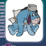 Eeyore sleeping with a pillow and pot embroidery designs - Instant Download
