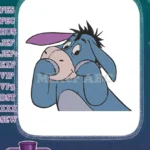 Winnie the Pooh Eeyore Sad Blue Donkey Character Embroidery Designs - Instant Download