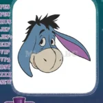 Eeyore blue donkey character embroidery designs for Winnie the Pooh - Instant Download