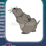 Grumpy cartoon gopher embroidery designs for animal lovers - Instant Download