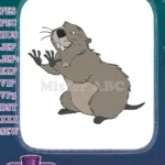 Funny Cartoon Groundhog with Raised Paws Embroidery Designs - Instant Download