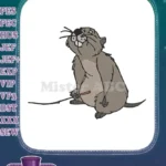 Funny Cartoon Groundhog Holding Stick Animal Embroidery Designs - Instant Download