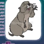 Funny happy cartoon groundhog rodent animal embroidery designs - Instant Download