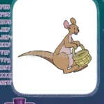 Winnie the Pooh Kanga kangaroo basket cute embroidery designs - Instant Download