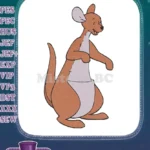 Cute brown kangaroo Kanga with pouch embroidery designs - Instant Download