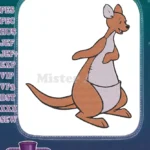 Cute smiling brown kangaroo animal wildlife embroidery designs - Instant Download