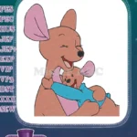 Winnie the Pooh Kanga and Roo loving embrace embroidery designs - Instant Download