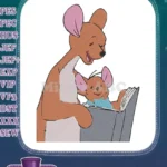 Kanga and Roo Reading Storybook Classic Embroidery Designs - Instant Download