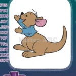 Cute happy baby kangaroo Roo character embroidery designs - Instant Download