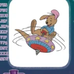 Roo spinning on a colorful star top machine embroidery designs - Instant Download