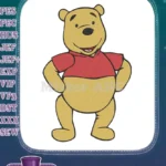 Classic Winnie the Pooh smiling cartoon bear embroidery designs - Instant Download