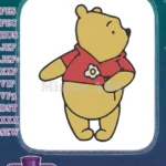 Winnie the Pooh Bear Holding Flower Embroidery Designs - Instant Download