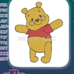 Happy Winnie the Pooh bear playful character embroidery designs - Instant Download