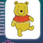 Classic Winnie the Pooh smiling yellow bear embroidery designs - Instant Download