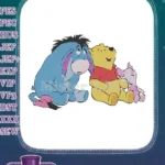 Classic Winnie the Pooh Eeyore Piglet friends embroidery designs - Instant Download