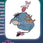 Eeyore Piglet Roo Stacked Friendship Classic Cartoon Embroidery Designs - Instant Download