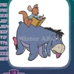 Winnie the Pooh Eeyore and Roo reading book embroidery designs - Instant Download