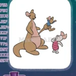 Cute Kanga Roo Piglet Winnie the Pooh cartoon embroidery designs - Instant Download