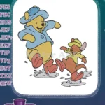 Happy Winnie Pooh and Roo Rainy Day Puddle Splashing Embroidery Designs - Instant Download