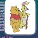 Winnie the Pooh and Rabbit classic animated character embroidery designs - Instant Download