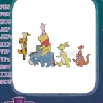 Winnie Pooh and Friends Tigger Eeyore Piglet Kangaroo Rabbit embroidery designs - Instant Download