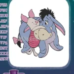 Winnie the Pooh Eeyore Piglet hugging friends embroidery designs - Instant Download